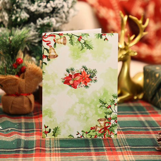 Poinsettia Heart Wreath Card