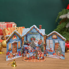 Blue Courtyard Christmas Gatefold Card