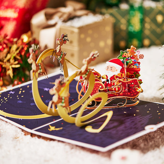 Flying Sleigh Pop-Up Card