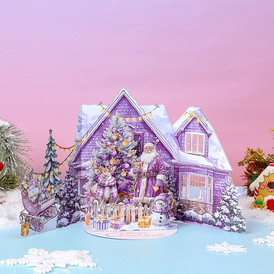Purple Christmas Gatefold Card