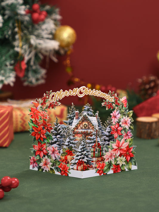 Forest Cabin Pop-Up Christmas Card