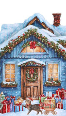 Blue Courtyard Christmas Gatefold Card