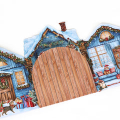 Blue Courtyard Christmas Gatefold Card