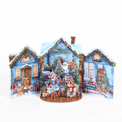 Blue Courtyard Christmas Gatefold Card