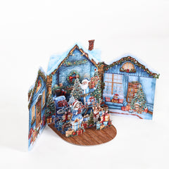 Blue Courtyard Christmas Gatefold Card