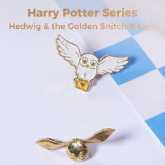 Harry Potter Series Hedwig and Golden Snitch Badge