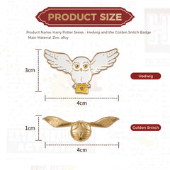 Harry Potter Series Hedwig and Golden Snitch Badge