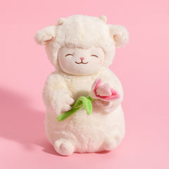 Sheep Series - Warm White Sheep Plush (Holding Tulip)