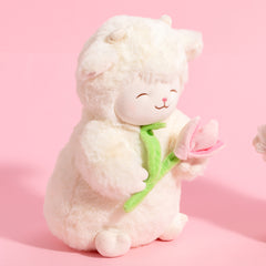 Sheep Series - Warm White Sheep Plush (Holding Tulip)