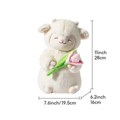 Sheep Series - Warm White Sheep Plush (Holding Tulip)