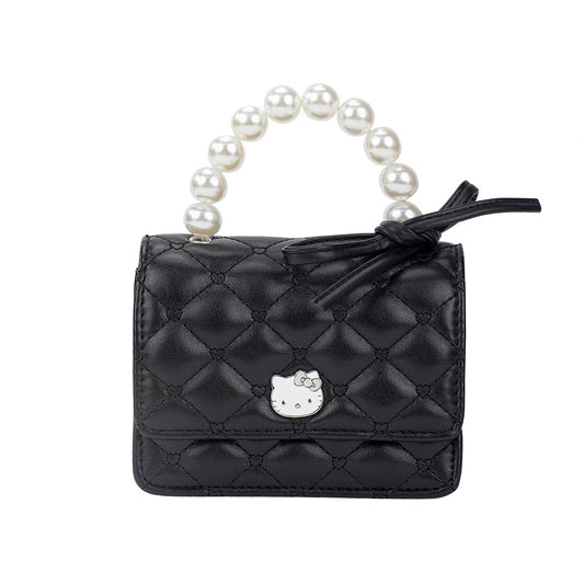 Hello Kitty Pearl Chain Crossbody Bag (Black)