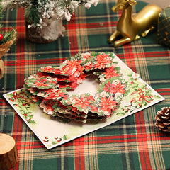 Poinsettia Heart Wreath Card