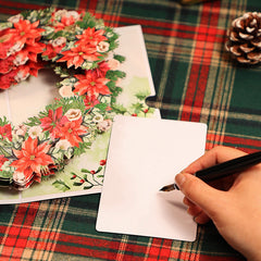 Poinsettia Heart Wreath Card