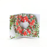 一品红心形花环卡片