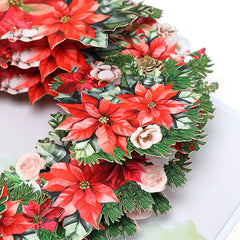 Poinsettia Heart Wreath Card