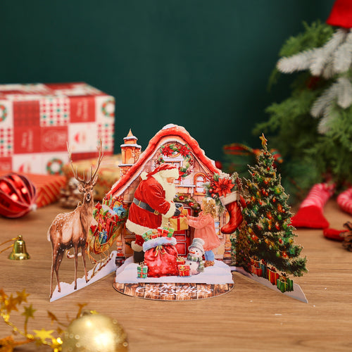 圣诞老人的礼物立体贺卡