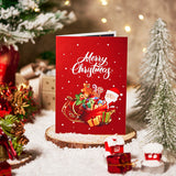 飞翔雪橇立体贺卡