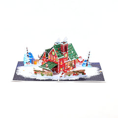 Cozy Christmas House Pop-Up Card