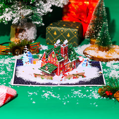 Cozy Christmas House Pop-Up Card
