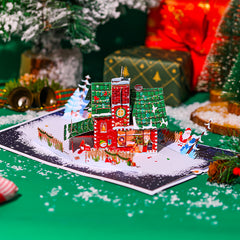 Cozy Christmas House Pop-Up Card