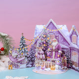 紫色圣诞折叠卡片