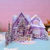 紫色圣诞折叠卡片