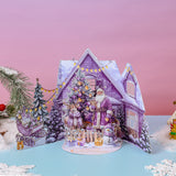 紫色圣诞折叠卡片