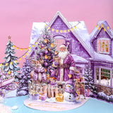 紫色圣诞折叠卡片