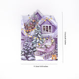 紫色圣诞折叠卡片