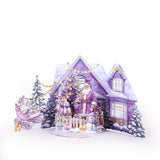 紫色圣诞折叠卡片