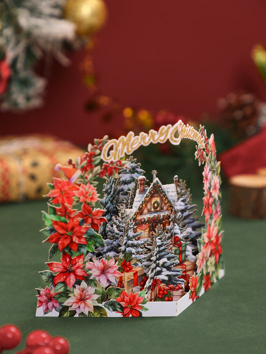 Forest Cabin Pop-Up Christmas Card