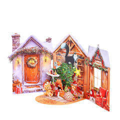 Watercolor Cat Gatefold Card