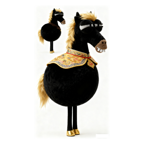 12“ Chinese Year of the Horse mascot plush toy: Emperor's horse