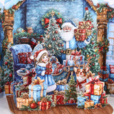 Blue Courtyard Christmas Gatefold Card