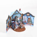Blue Courtyard Christmas Gatefold Card