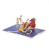 飞翔雪橇立体贺卡