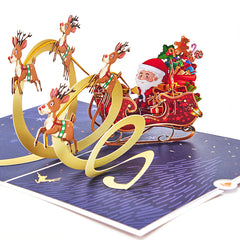 Flying Sleigh Pop-Up Card