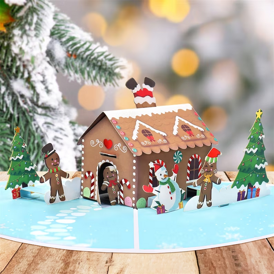 Heart-Shaped Gingerbread House Card