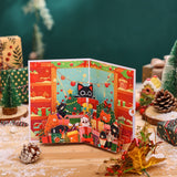 猫咪圣诞派对贺卡