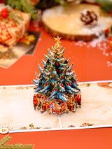 星空圣诞树立体贺卡