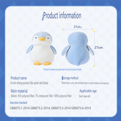8-Inch Sitting Penguin Plush (Blue)