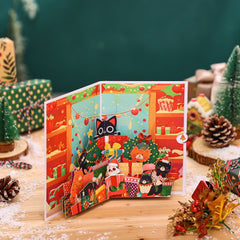 Cat Christmas Party Card