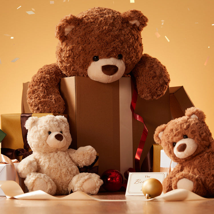 Gift Bear Series - Obedient Sitting Plush Toy（Brown）