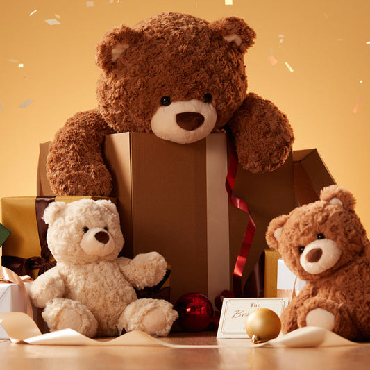 Gift Bear Series - Obedient Sitting Plush Toy（Brown）