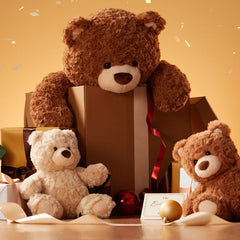 Gift Bear Series - Obedient Sitting Plush Toy（Brown）
