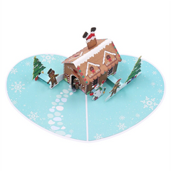 Heart-Shaped Gingerbread House Card