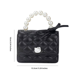 Hello Kitty Pearl Chain Crossbody Bag (Black)