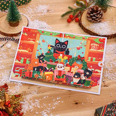Cat Christmas Party Card