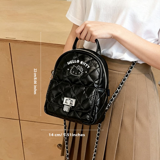 Hello Kitty Black and White Minimalist Fashion Backpack