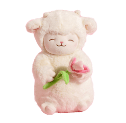 Sheep Series - Warm White Sheep Plush (Holding Tulip)